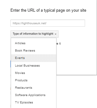 Select the type of structured data to highlight