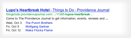 example of an event rich snippet